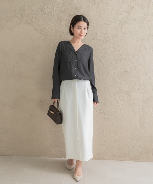 URBAN RESEARCH ROSSO WOMEN（アーバンリサーチ　ロッソ）の「フロントジップストレッチタイトスカート（スカート・レディース・オフホワイト/ブラック/イエロー・TALL/36/38）」の19枚目の写真