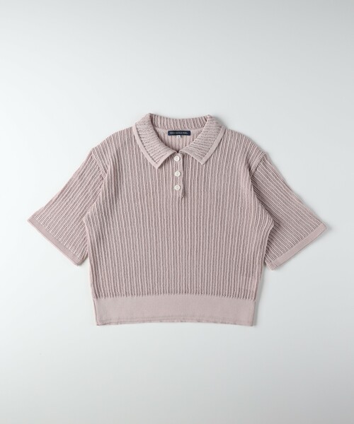 HONEYSUCKLE ROSE(ハニーサックルローズ)の「メッシュポロ襟セーター(ニット/セーター・レディース・ブラック/グレー/ピンク・04/05)」の7枚目の写真