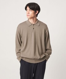 FINE BASIC アメリカンシーアイランドコットン 長袖 ニットポロシャツ