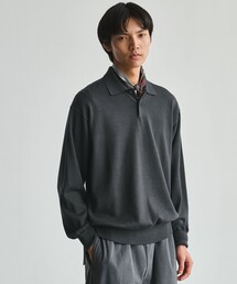 FINE BASIC アメリカンシーアイランドコットン 長袖 ニットポロシャツ