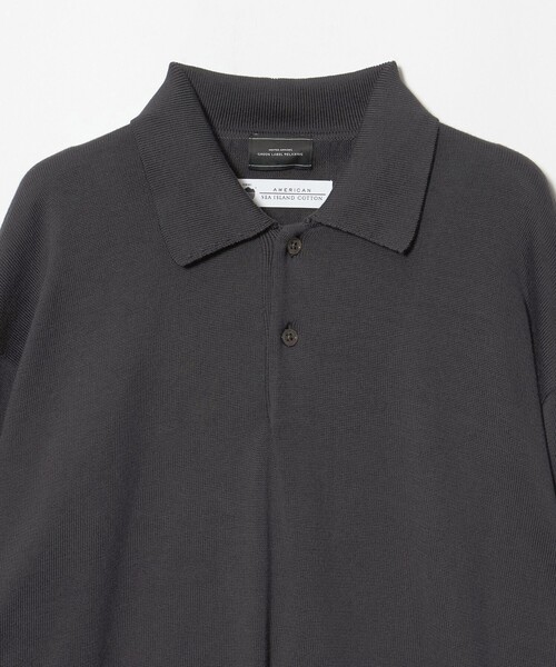 green label relaxing（グリーンレーベルリラクシング）の「FINE BASIC アメリカンシーアイランドコットン 長袖 ニットポロシャツ（ポロシャツ・メンズ・ベージュ/ダークグレー・XL/M/L）」の12枚目の写真