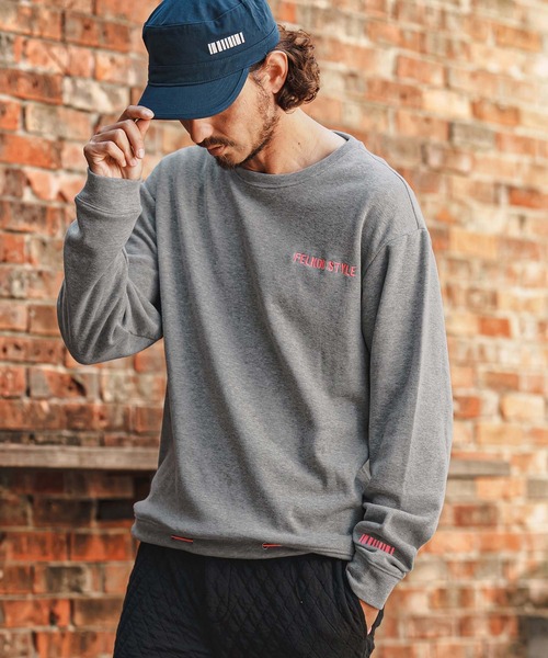 felkod(フィルコッド)の「msw1956- Back Fleece Sweatshirt バックフリーストレーナー(F26F150)(スウェット・メンズ・トップグレー/ブラック・L/M/S)」の1枚目の写真