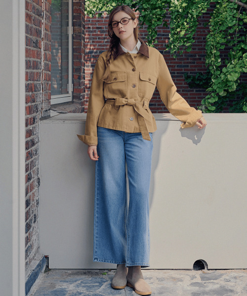 SLOWLOLLI(スローローリ)の「Belted cotton work jacket_2 Colors(デニムジャケット・レディース・その他・FREE)」の5枚目の写真