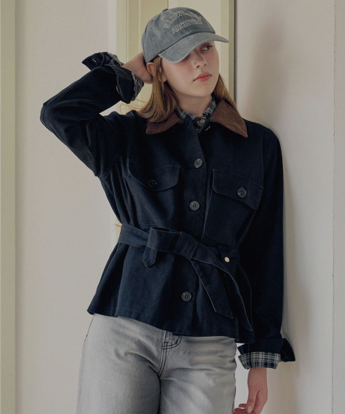 SLOWLOLLI(スローローリ)の「Belted cotton work jacket_2 Colors(デニムジャケット・レディース・その他・FREE)」の6枚目の写真