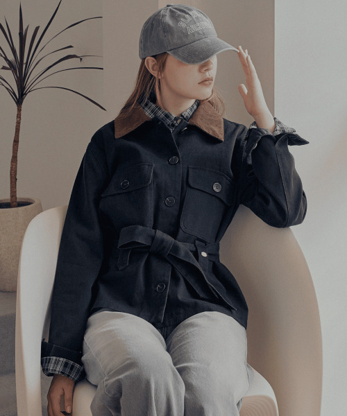 SLOWLOLLI(スローローリ)の「Belted cotton work jacket_2 Colors(デニムジャケット・レディース・その他・FREE)」の8枚目の写真