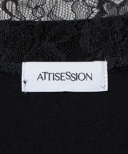 ATTISESSION(アティセッション)の「<ATTISESSION>レーストリム Vネック ロングスリーブ カットソー(Tシャツ/カットソー・レディース・ブラック/ホワイト・FREE)」の9枚目の写真