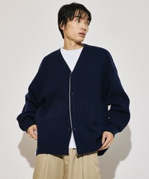 限定展開 フェイクレイヤード 配色 Vネック カーディガン