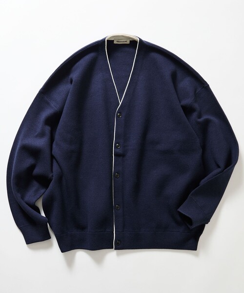 FREAK'S STORE(フリークスストア)の「限定展開 フェイクレイヤード 配色 Vネック カーディガン(カーディガン/ボレロ・メンズ・ネイビー/チャコールグレー/ブラウン/ブラック・LARGE/MEDIUM)」の10枚目の写真