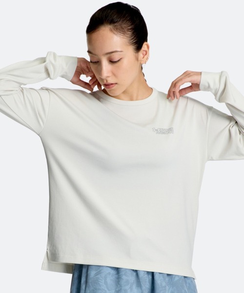 UNDER ARMOUR(アンダーアーマー)の「アンダーアーマー UNDER ARMOUR UAテック グラフィック ロングスリーブ Tシャツ(Tシャツ/カットソー・レディース・ダークブルー/オフホワイト・S/L)」の2枚目の写真