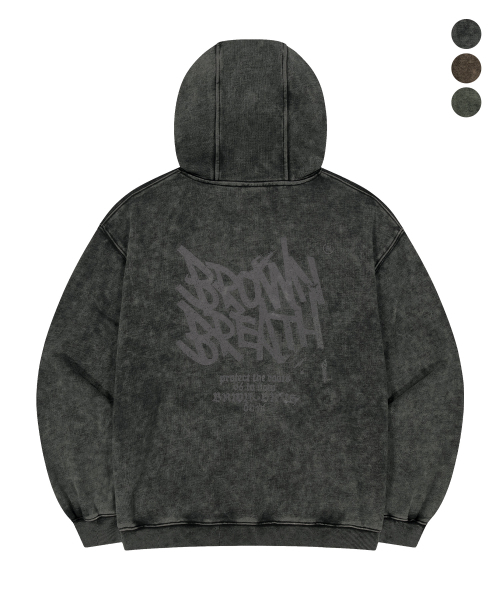 BROWNBREATH(ブラウンブレス)の「ヴィンテージウォッシュ タグ付きフードジップアップ(パーカー・レディース・ブラウン/カーキ/チャコール・SMALL/MEDIUM/LARGE/X-LARGE)」の4枚目の写真