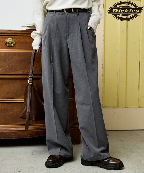 Dickies(ディッキーズ)の「Dickies × PUBLUX/ディッキーズ 別注 タック ワイド ワークパンツ 限定展開(その他パンツ・メンズ・ブラック/ストライプ/チャコールグレー・LARGE/MEDIUM/SMALL)」の3枚目の写真