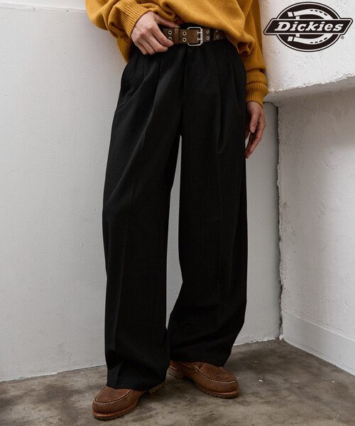 Dickies(ディッキーズ)の「Dickies × PUBLUX/ディッキーズ 別注 タック ワイド ワークパンツ 限定展開(その他パンツ・メンズ・ブラック/ストライプ/チャコールグレー・LARGE/MEDIUM/SMALL)」の2枚目の写真