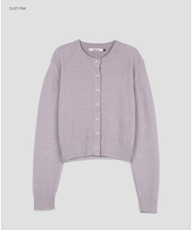 (CD-2287)AN VELVET ROUND NECK KNIT CARDIGAN