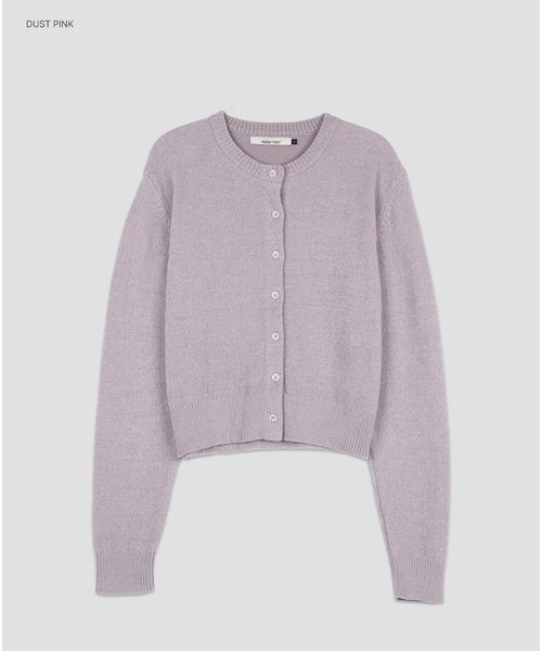ATELIER NAIN（アトリエナイン）の「(CD-2287)AN VELVET ROUND NECK KNIT CARDIGAN（カーディガン/ボレロ・レディース・ライトグレー/オリーブ/ライトピンク・FREE）」の3枚目の写真