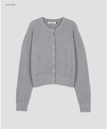 (CD-2287)AN VELVET ROUND NECK KNIT CARDIGAN