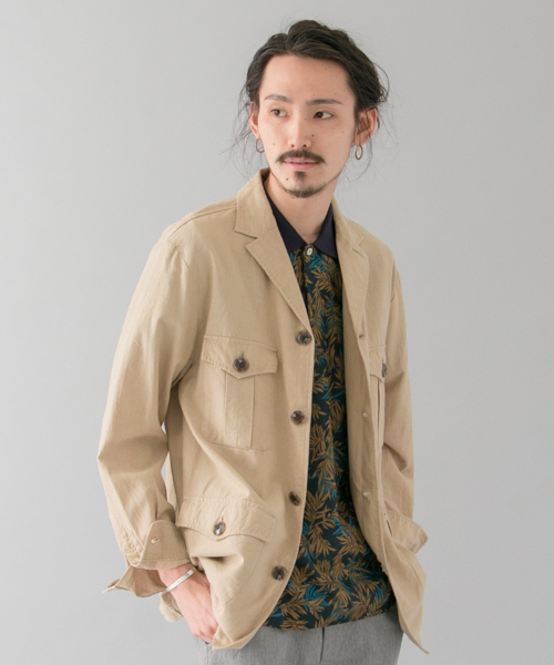 URBAN RESEARCH(アーバンリサーチ)の「URBAN RESEARCH 綿麻サファリJKT(その他アウター・メンズ・カーキ/ベージュ/ネイビー・LARGE/MEDIUM)」の1枚目の写真