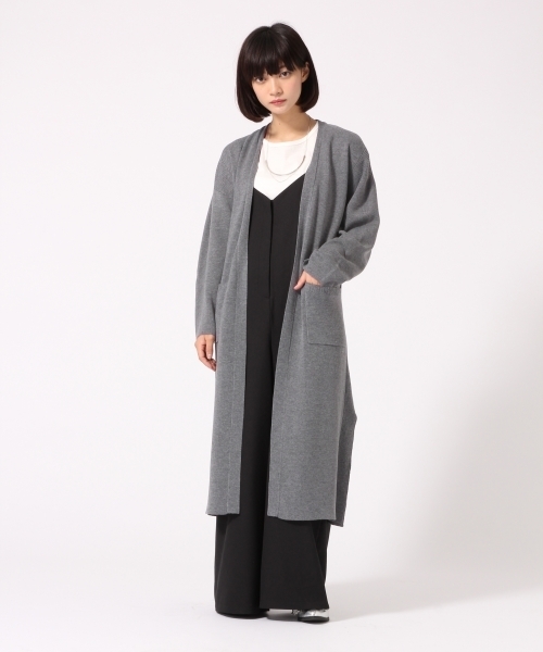 HARE(ハレ)の「ミラノリブロングカーデ(HARE)(カーディガン/ボレロ・レディース・ネイビー/パープル/グレー・FREE/ONE SIZE)」の2枚目の写真