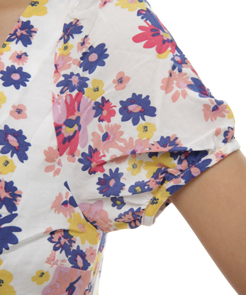 MILKFED.（ミルクフェド）の「BLOOM DOLLY DRESS 花柄（ワンピース・レディース・ホワイト/パープル・X-SMALL/SMALL）」の8枚目の写真