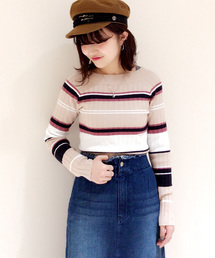 archives | マルチボーダーオフショルダーニットプルオーバー(ニット/セーター)