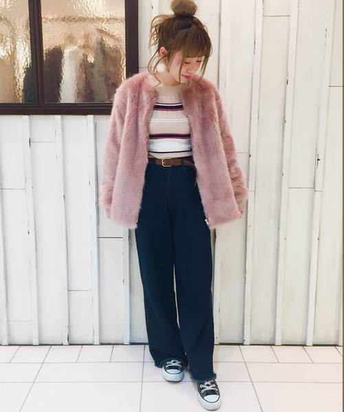 archives（アルシーヴ）の「マルチボーダーオフショルダーニットプルオーバー（ニット/セーター・レディース・ベージュ/ピンク/グレー・MEDIUM）」の14枚目の写真