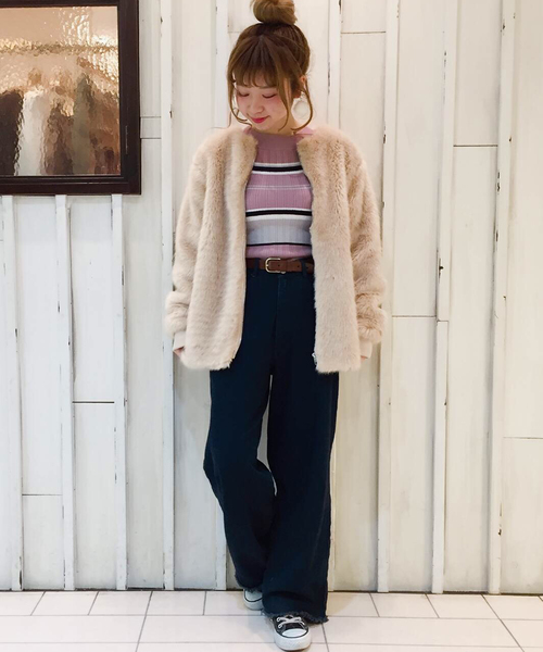 archives（アルシーヴ）の「マルチボーダーオフショルダーニットプルオーバー（ニット/セーター・レディース・ベージュ/ピンク/グレー・MEDIUM）」の15枚目の写真