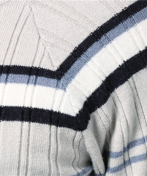 archives（アルシーヴ）の「マルチボーダーオフショルダーニットプルオーバー（ニット/セーター・レディース・ベージュ/ピンク/グレー・MEDIUM）」の11枚目の写真