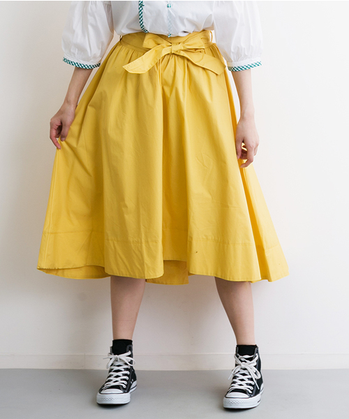 MERLOT（メルロー）の「リボンベルト付テールカットスカート 4967（スカート・レディース・ブラック/イエロー/ブルー/チェリーピンク/ベージュ・FREE）」の5枚目の写真