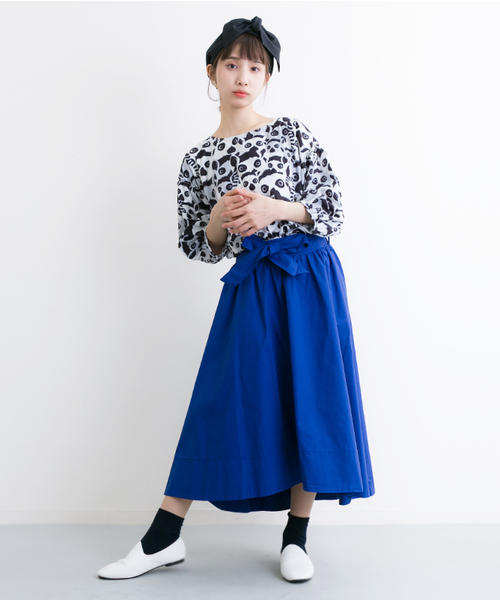 MERLOT（メルロー）の「リボンベルト付テールカットスカート 4967（スカート・レディース・ブラック/イエロー/ブルー/チェリーピンク/ベージュ・FREE）」の14枚目の写真