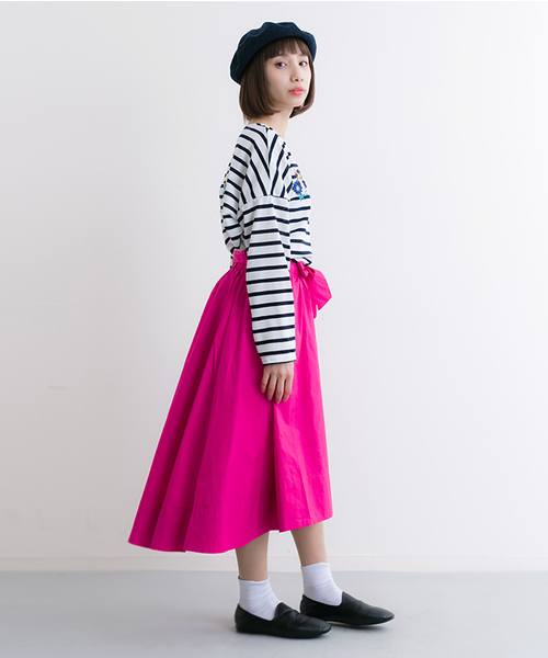 MERLOT（メルロー）の「リボンベルト付テールカットスカート 4967（スカート・レディース・ブラック/イエロー/ブルー/チェリーピンク/ベージュ・FREE）」の15枚目の写真