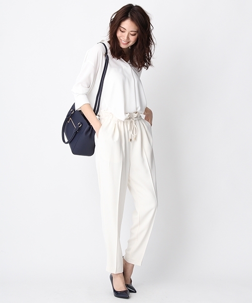 Andemiu（アンデミュウ）の「バックリボンブラウス7分袖753092（シャツ/ブラウス・レディース・ライトブルー/オフホワイト/ピンク・FREE）」の12枚目の写真