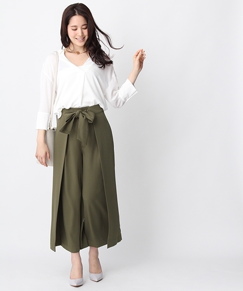 Andemiu（アンデミュウ）の「バックリボンブラウス7分袖753092（シャツ/ブラウス・レディース・ライトブルー/オフホワイト/ピンク・FREE）」の14枚目の写真