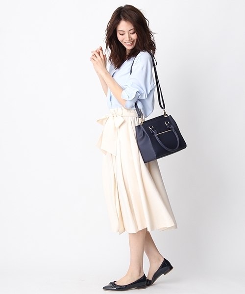 Andemiu（アンデミュウ）の「バックリボンブラウス7分袖753092（シャツ/ブラウス・レディース・ライトブルー/オフホワイト/ピンク・FREE）」の16枚目の写真