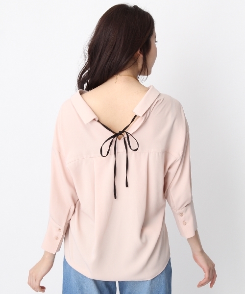 Andemiu（アンデミュウ）の「バックリボンブラウス7分袖753092（シャツ/ブラウス・レディース・ライトブルー/オフホワイト/ピンク・FREE）」の21枚目の写真