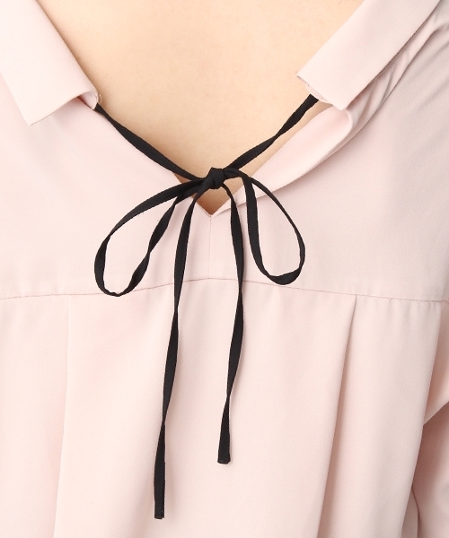 Andemiu（アンデミュウ）の「バックリボンブラウス7分袖753092（シャツ/ブラウス・レディース・ライトブルー/オフホワイト/ピンク・FREE）」の6枚目の写真