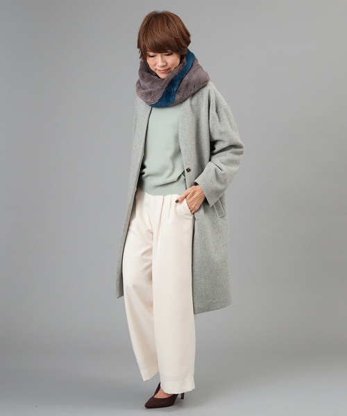 RIVE DROITE(リヴドロワ)の「ウールライクツイルワイドパンツ(その他パンツ・レディース・ネイビー/サックスブルー/アイボリー・36/38)」の12枚目の写真