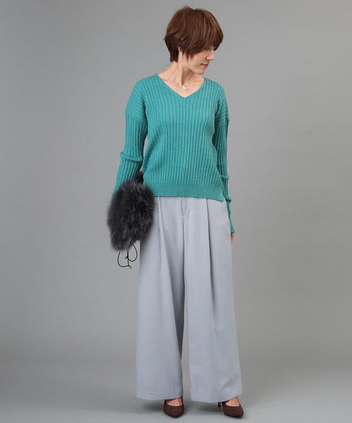 RIVE DROITE(リヴドロワ)の「ウールライクツイルワイドパンツ(その他パンツ・レディース・ネイビー/サックスブルー/アイボリー・36/38)」の15枚目の写真