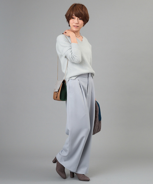 RIVE DROITE(リヴドロワ)の「ウールライクツイルワイドパンツ(その他パンツ・レディース・ネイビー/サックスブルー/アイボリー・36/38)」の14枚目の写真