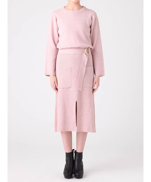 dazzlin（ダズリン）の「ベルト付ニットロングワンピース（ワンピース