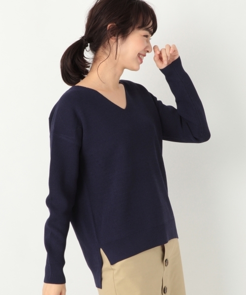 A part by(アパートバイ)の「12GRyNyアゼVPO/LS 782522(ニット/セーター・レディース・ホワイト/ネイビー/イエロー・FREE)」の12枚目の写真