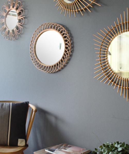 鏡 rotta rattan mirror etoile L rotta rattan mirror etoile L / ロッタラタンミラーエトワール L