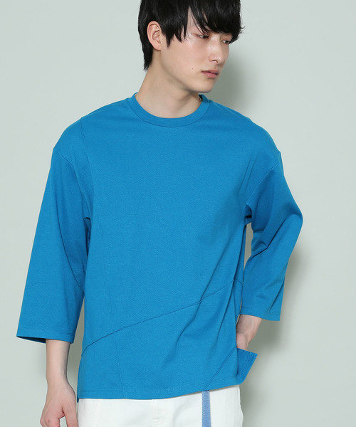 JUNRED（ジュンレッド）の「変形カノコピンタックカットソー（Tシャツ/カットソー・メンズ・ピンク系その他2/ホワイト/ブルー・L/S/M）」の3枚目の写真