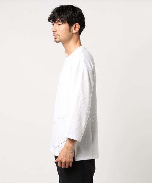 JUNRED（ジュンレッド）の「変形カノコピンタックカットソー（Tシャツ/カットソー・メンズ・ピンク系その他2/ホワイト/ブルー・L/S/M）」の4枚目の写真