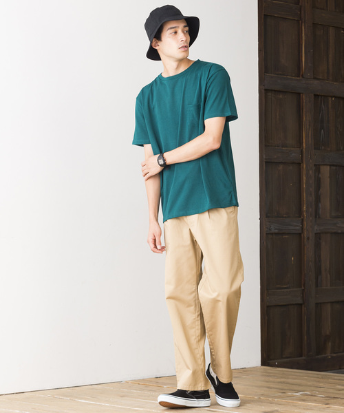 WEGO（ウィゴー）の「WEGO/USAコットンクルーネックカットソー（Tシャツ/カットソー・メンズ・ロイヤルブルー/ライトピンク/カーキ/ホワイト/杢グレー/ブラック/サックスブルー/ネイビー/ワイン/ダークグリーン・LARGE/MEDIUM/SMALL/X-LARGE）」の15枚目の写真