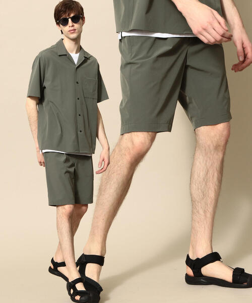 BEAUTY&YOUTH UNITED ARROWS（ビューティーアンドユースユナイテッドアローズ）の「by ストレッチ セットアップ/シャツ＆ショーツ ◆（シャツ/ブラウス・メンズ・ライトグレー/ブラック/オリーブ・MEDIUM/SMALL/X-LARGE/LARGE）」の14枚目の写真