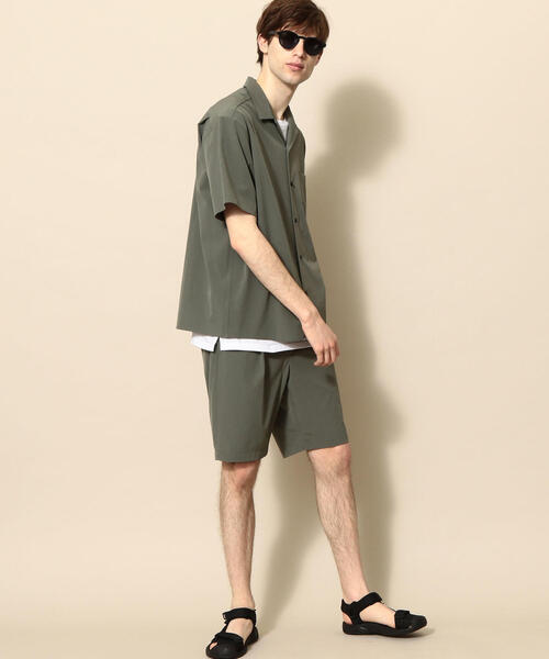 BEAUTY&YOUTH UNITED ARROWS（ビューティーアンドユースユナイテッドアローズ）の「by ストレッチ セットアップ/シャツ＆ショーツ ◆（シャツ/ブラウス・メンズ・ライトグレー/ブラック/オリーブ・MEDIUM/SMALL/X-LARGE/LARGE）」の5枚目の写真