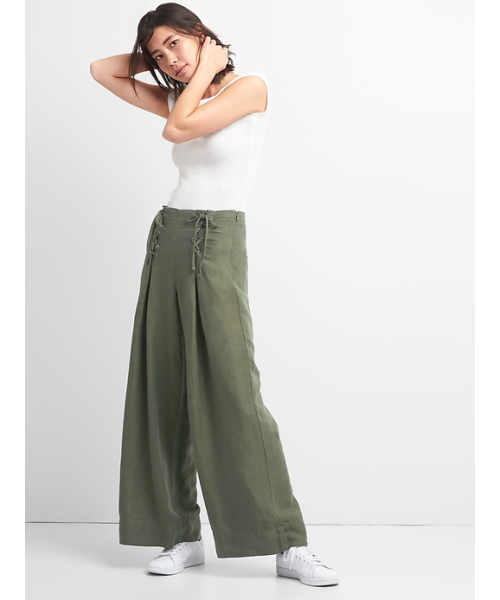 GAP（ギャップ）の「ハイライズ ワイドレッグ リネンパンツ