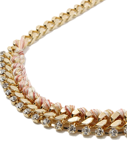 green label relaxing（グリーンレーベルリラクシング）の「Khion カラーコードショートネックレス（ネックレス・レディース・ピンク/ライム・フリー）」の4枚目の写真