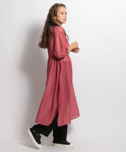 niko and...(ニコアンド)の「トランスパラントワンピース(ワンピース・レディース・ブラック/ピンク・MEDIUM/LARGE)」の4枚目の写真