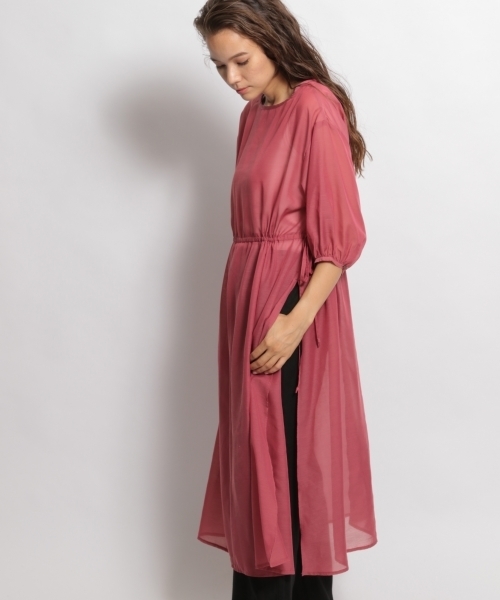 niko and...(ニコアンド)の「トランスパラントワンピース(ワンピース・レディース・ブラック/ピンク・MEDIUM/LARGE)」の5枚目の写真