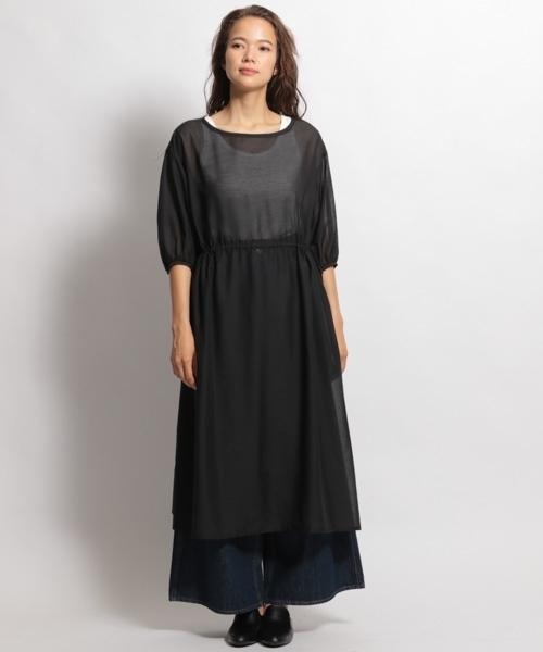 niko and...(ニコアンド)の「トランスパラントワンピース(ワンピース・レディース・ブラック/ピンク・MEDIUM/LARGE)」の6枚目の写真